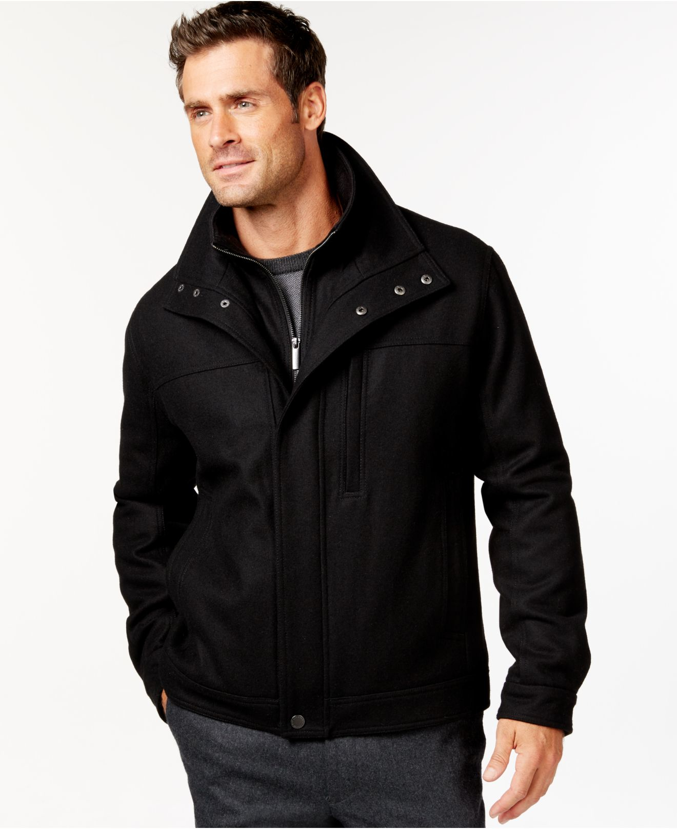 London fog Big And Tall Bib Hipster Jacket in Black for Men | Lyst