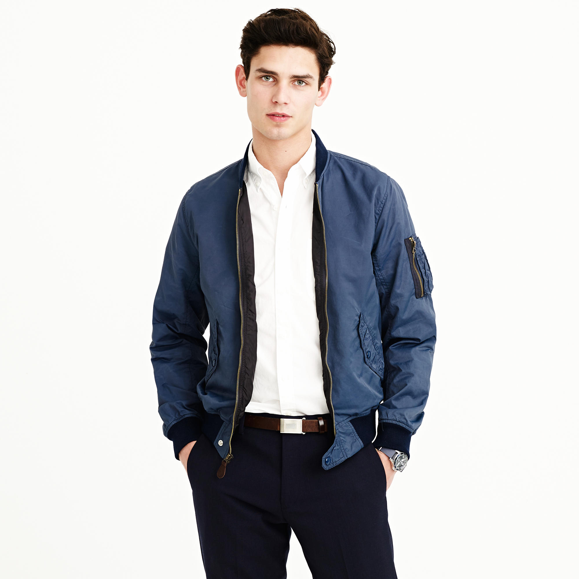 J.crew Wallace & Barnes A-2 Bomber Jacket in Blue for Men (abyss blue ...