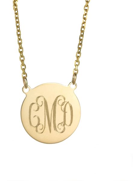 Sarah Chloe 14Kt Cara Monogram Necklace in Gold | Lyst
