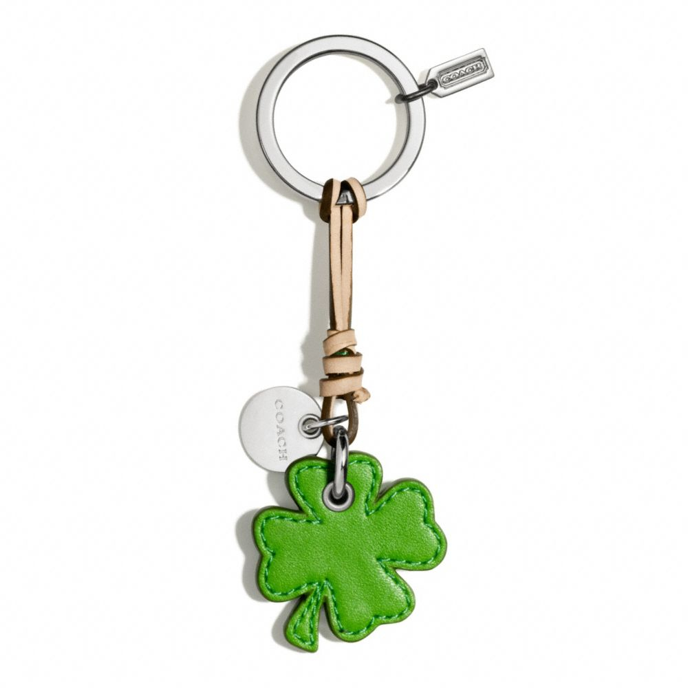 COACH Leather Shamrock Key Chain in Green Lyst