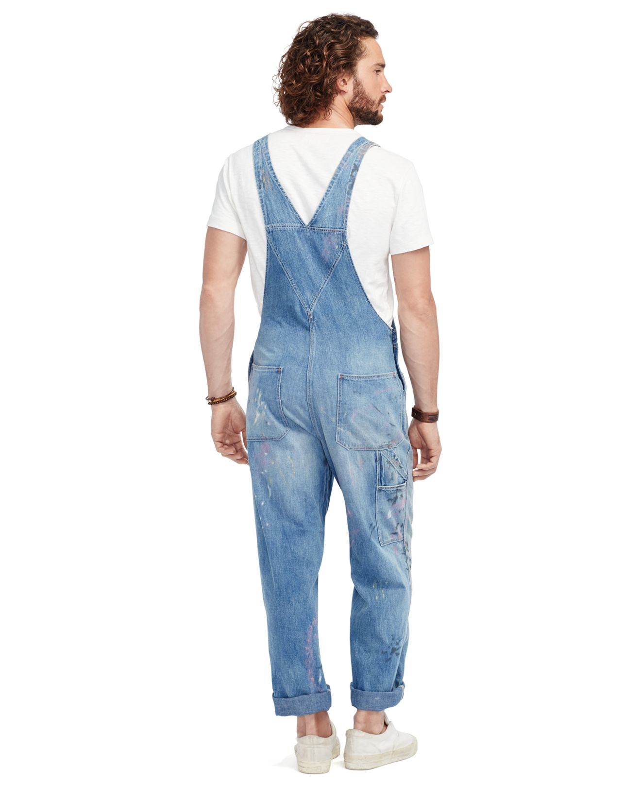 Denim & Supply Ralph Lauren Distressed Denim Overalls in Blue for Men | Lyst
