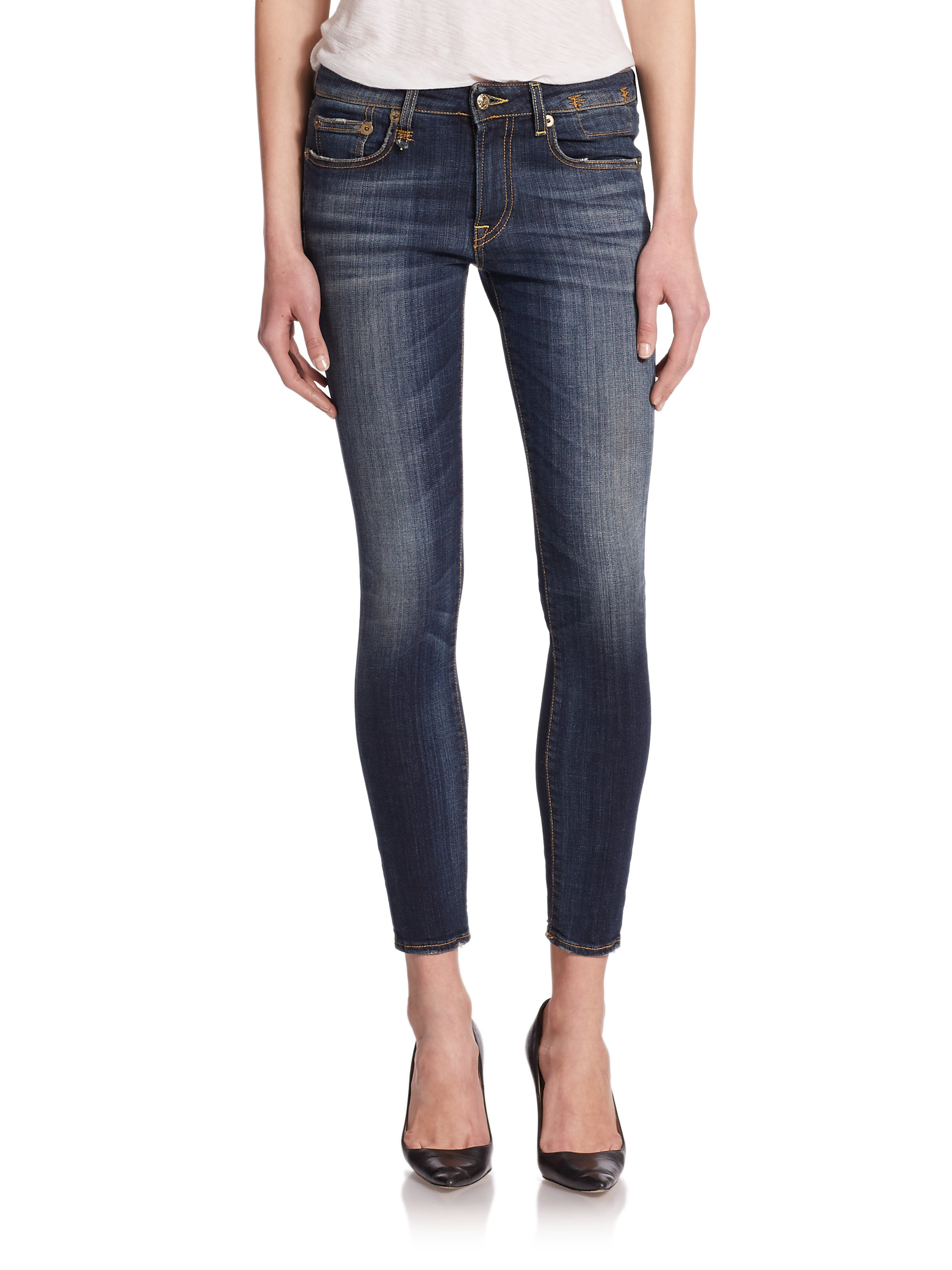 Lyst - R13 Alison Cropped Skinny Jeans in Blue