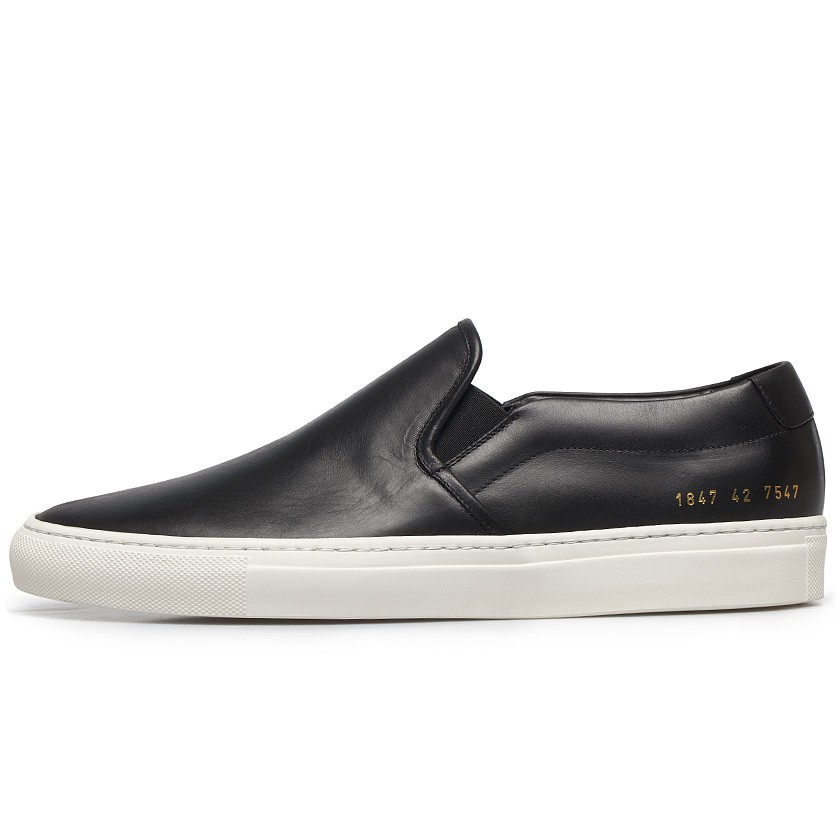 Common projects Black Leather Slip-on Sneakers in Black for Men | Lyst