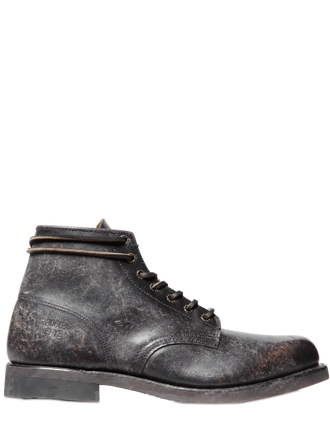 stone washed leather boots