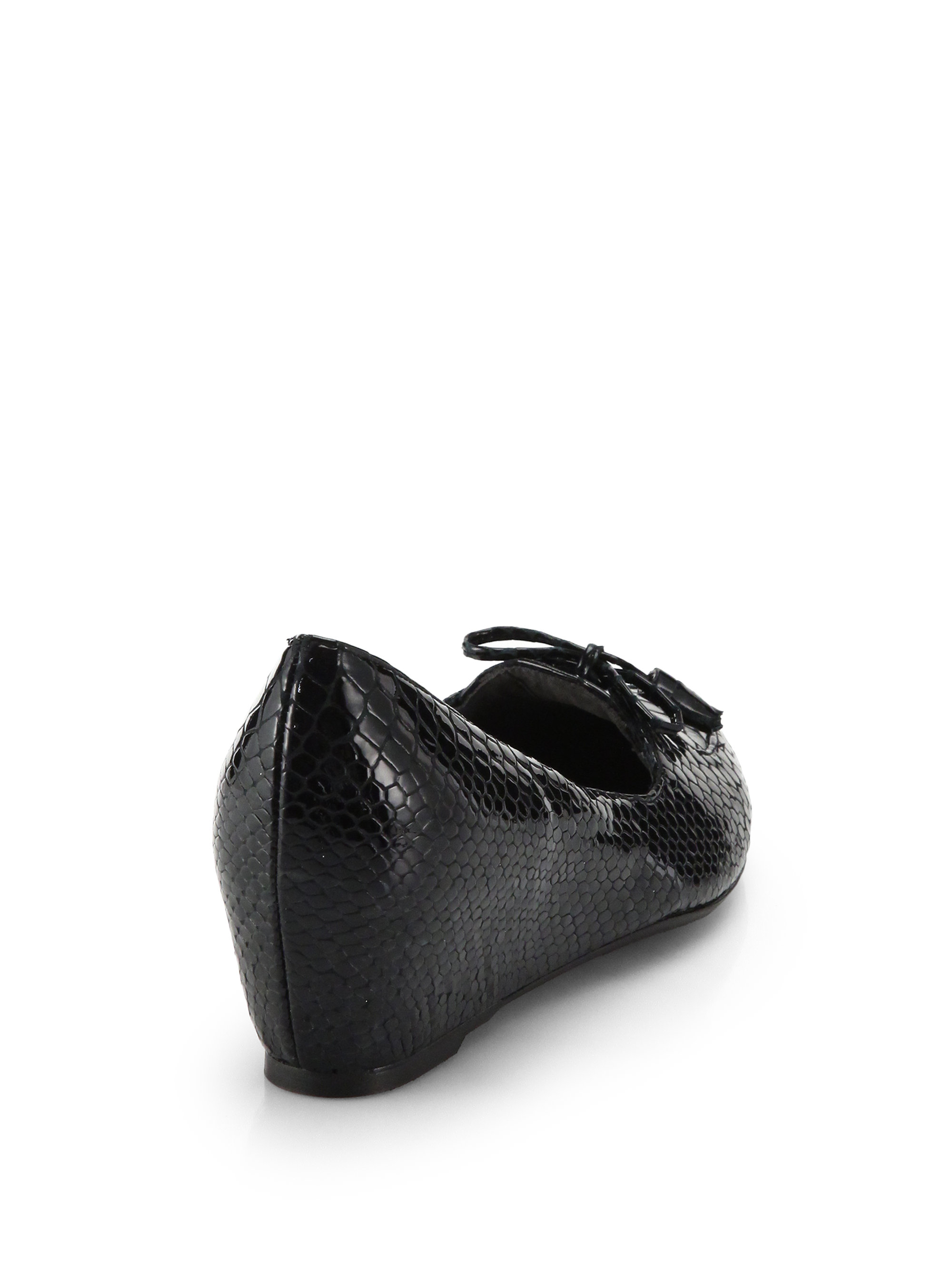 Lyst Stuart Weitzman Nicetie Embossed Patent Leather Wedge Loafers in