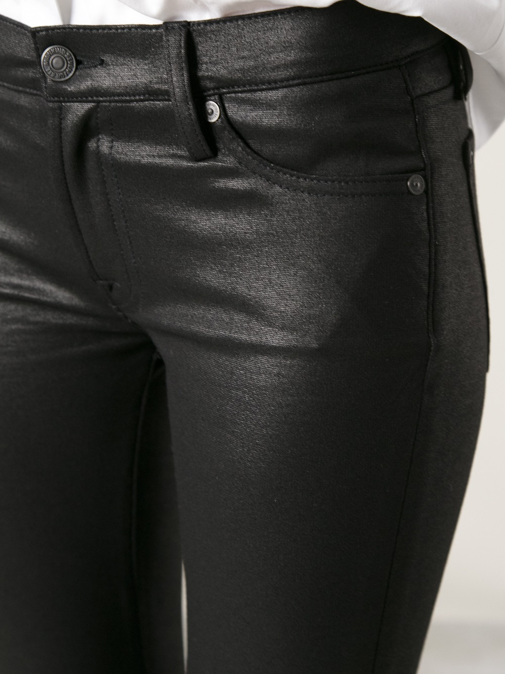 7 for all mankind coated ankle skinny jeans