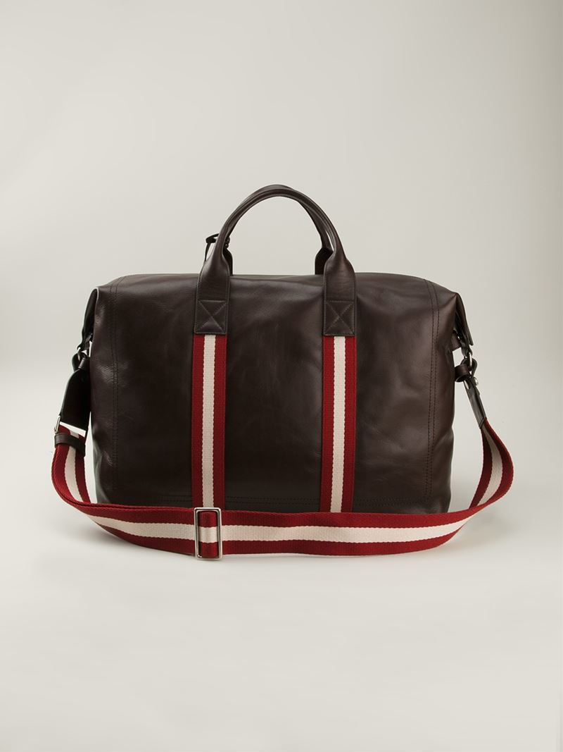 Bally Contrast Strap Weekend Bag in Brown for Men