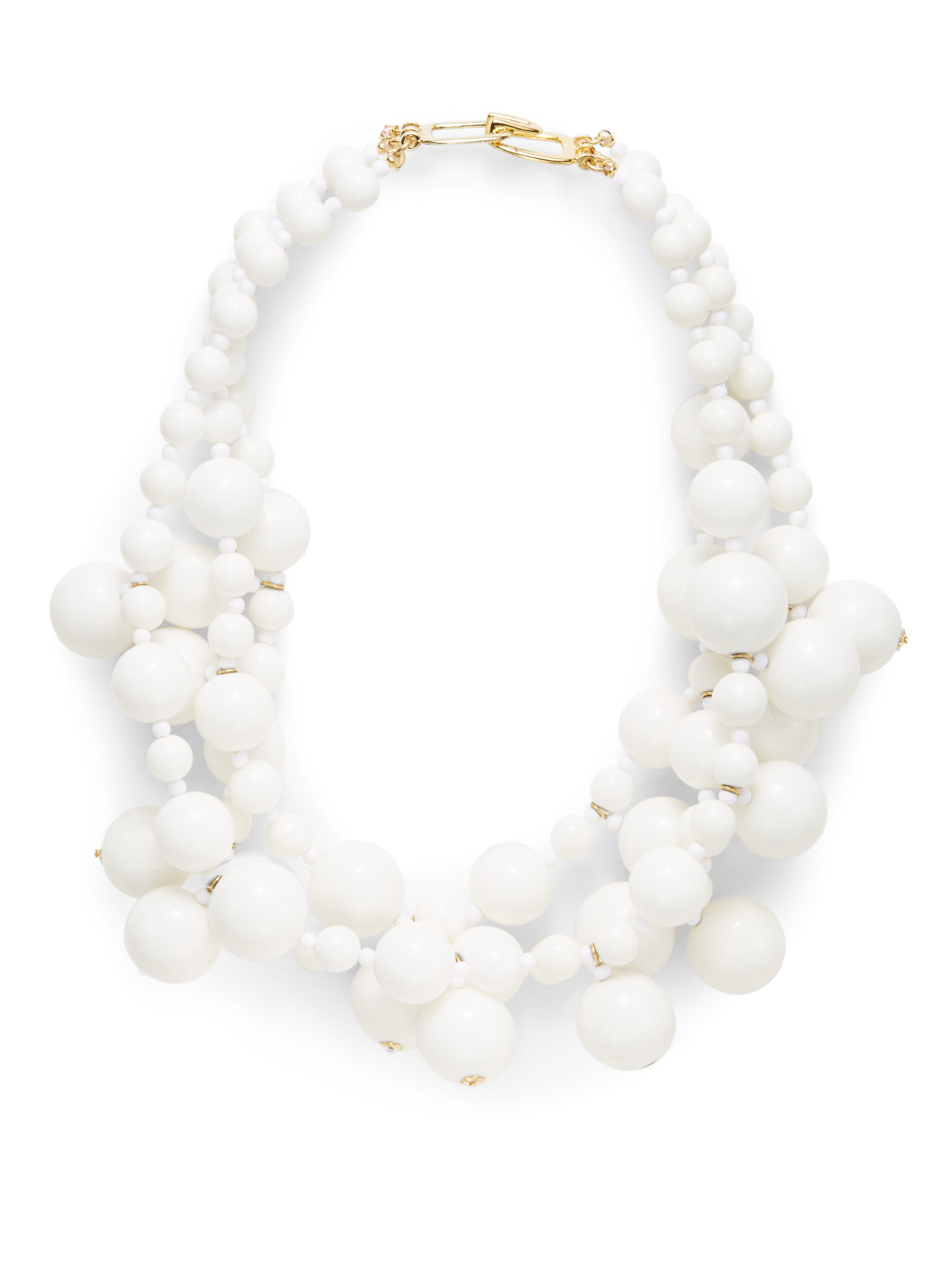 Lyst - Kenneth Jay Lane Beaded Cluster Multi-row Necklace in White