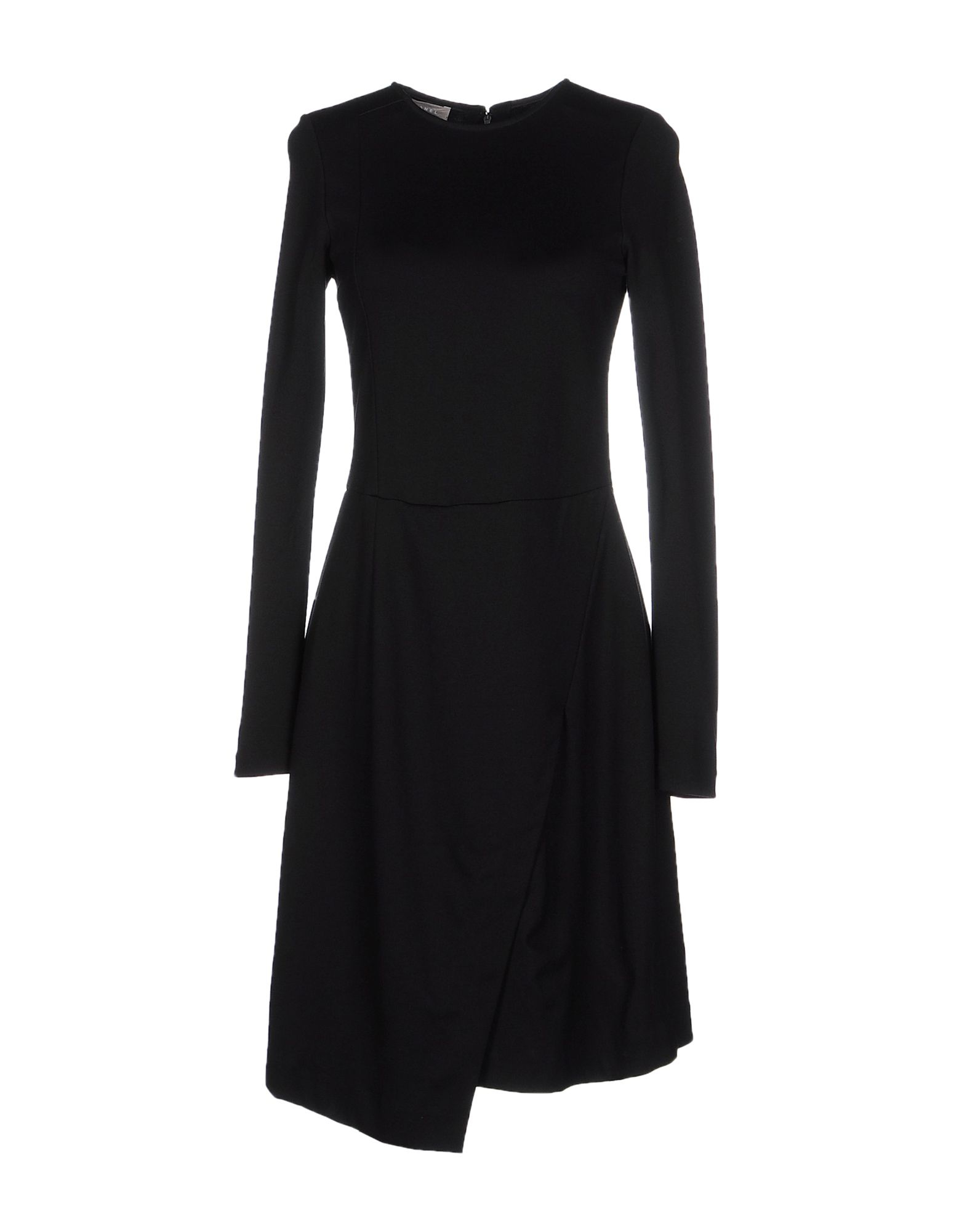 Stefanel Synthetic Asymmetric Crepe Dress in Black - Lyst
