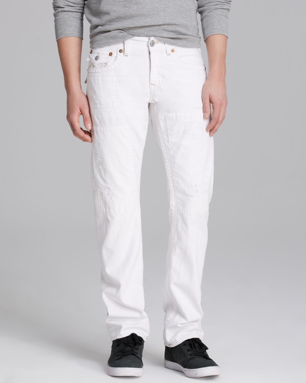 white straight jeans mens