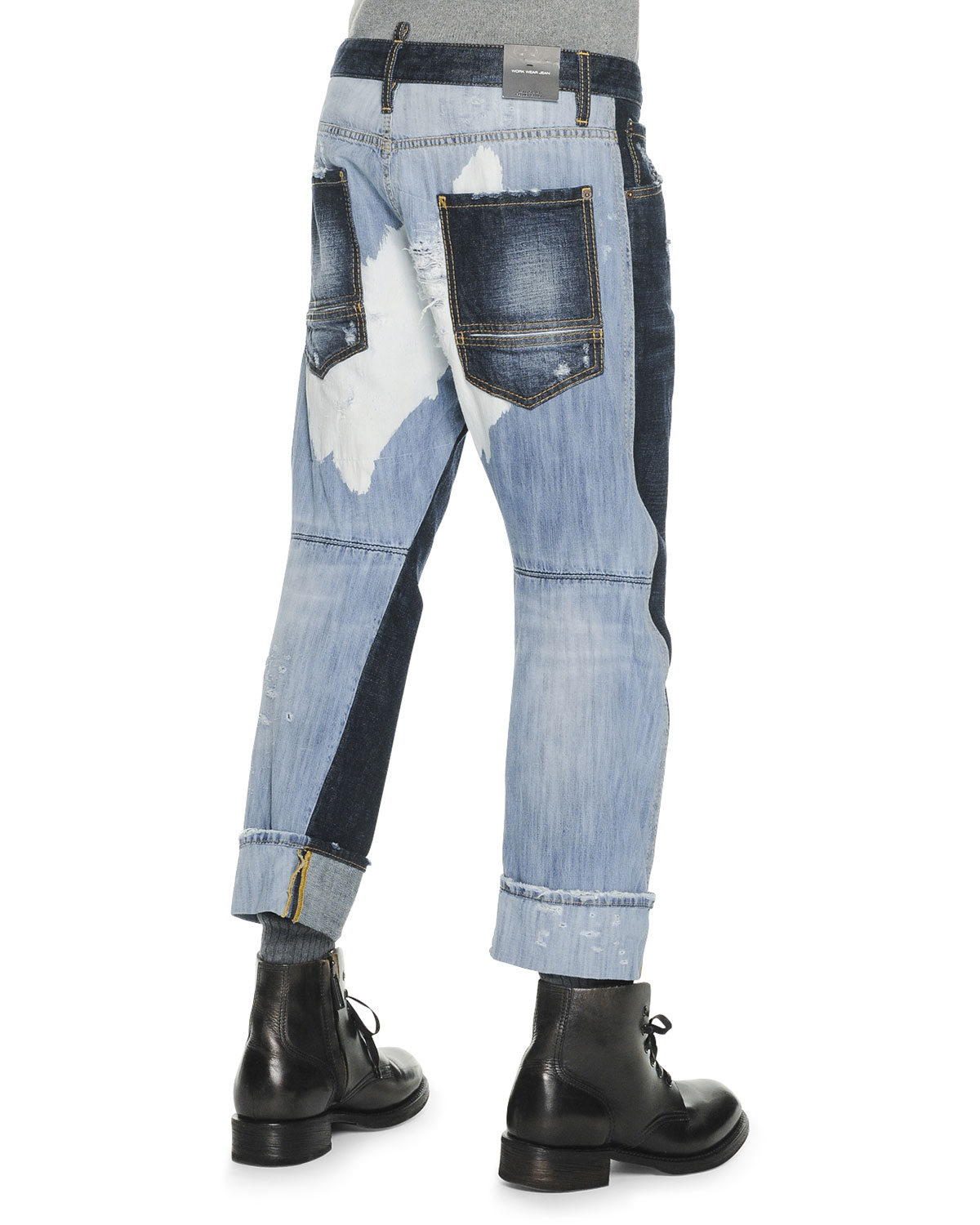 Lyst - Dsquared² Two-Tone Workwear Jeans in Blue for Men