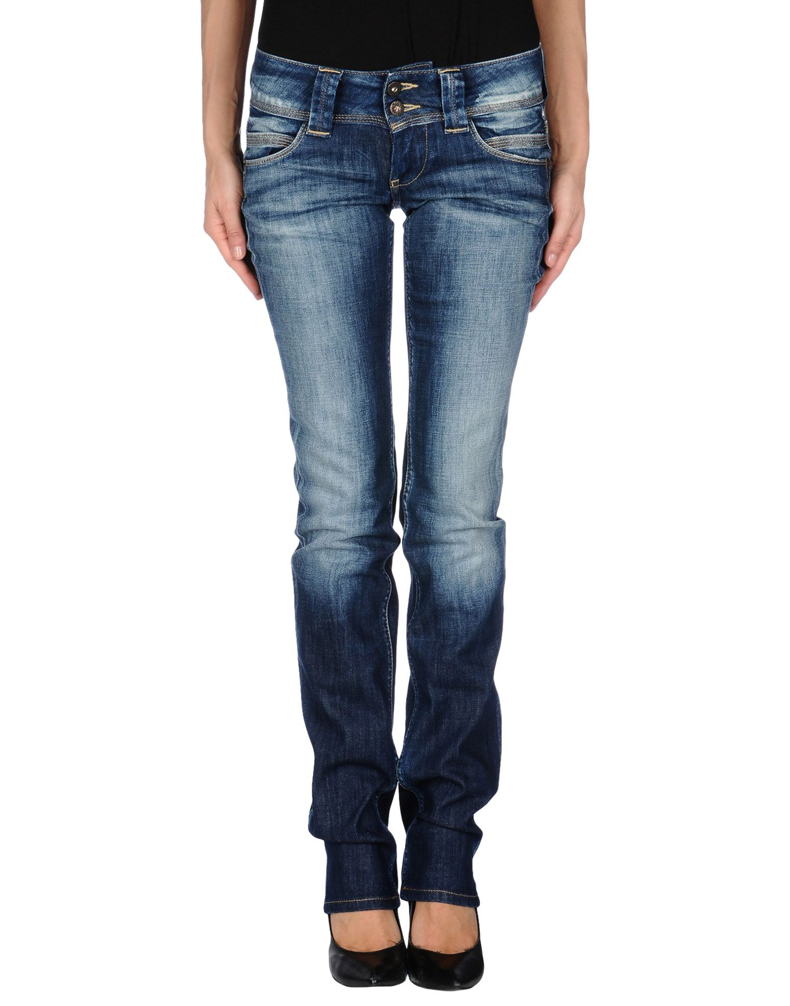 Pepe jeans Straight Low-Rise Jeans in Blue | Lyst