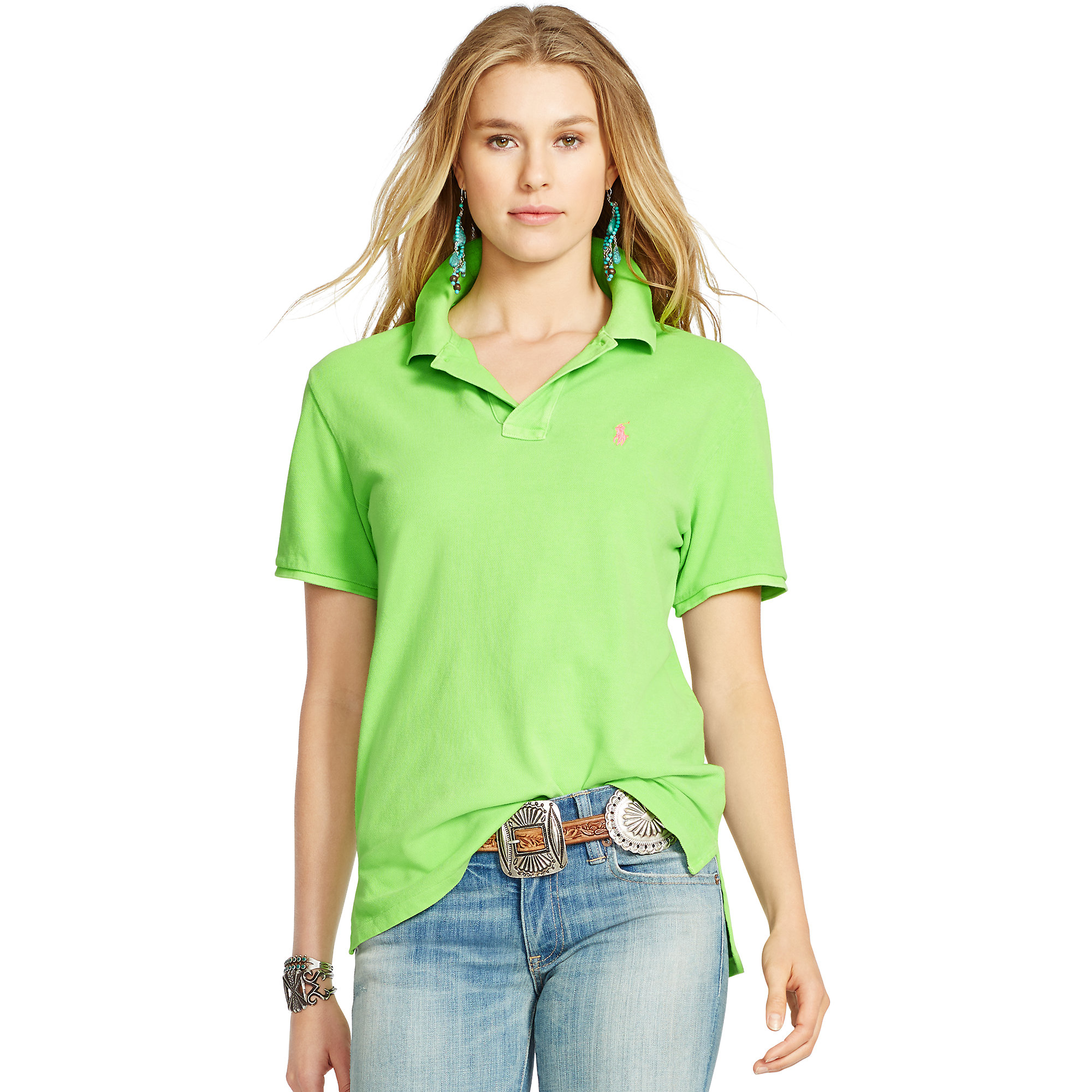 Polo Ralph Lauren Boyfriend Polo Shirt in Green - Lyst