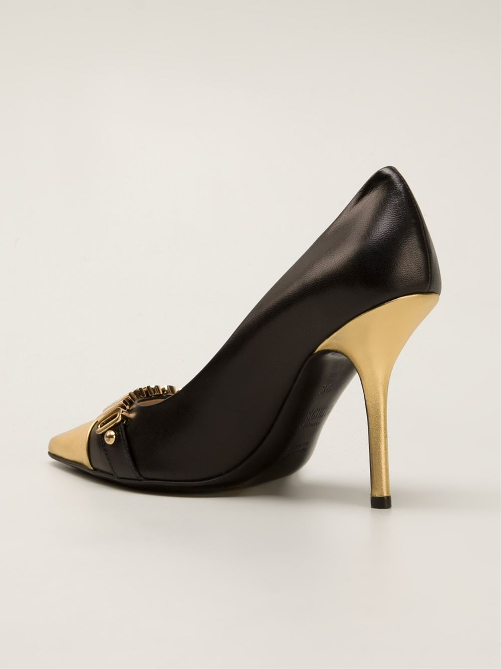 Moschino Logo Pumps in Metallic | Lyst Moschino Logo Pumps in Metallic | Lyst