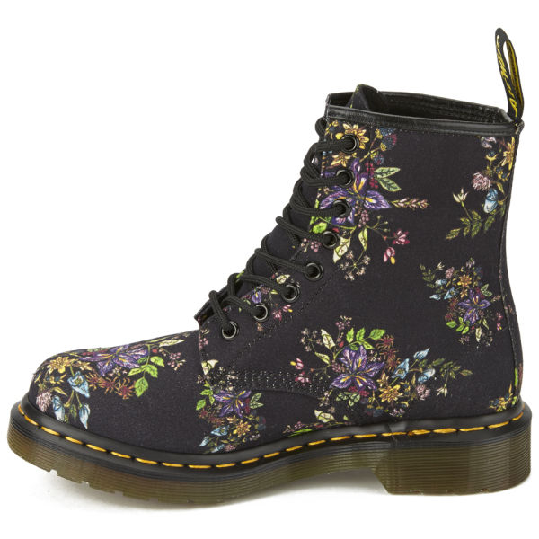 Dr. Martens Womens Core Floral Print Castel 8 eye Boots in Black Lyst UK