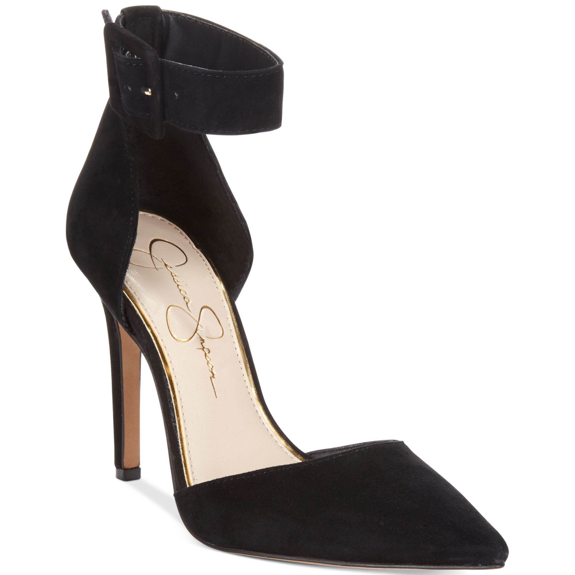 jessica simpson black heels with straps