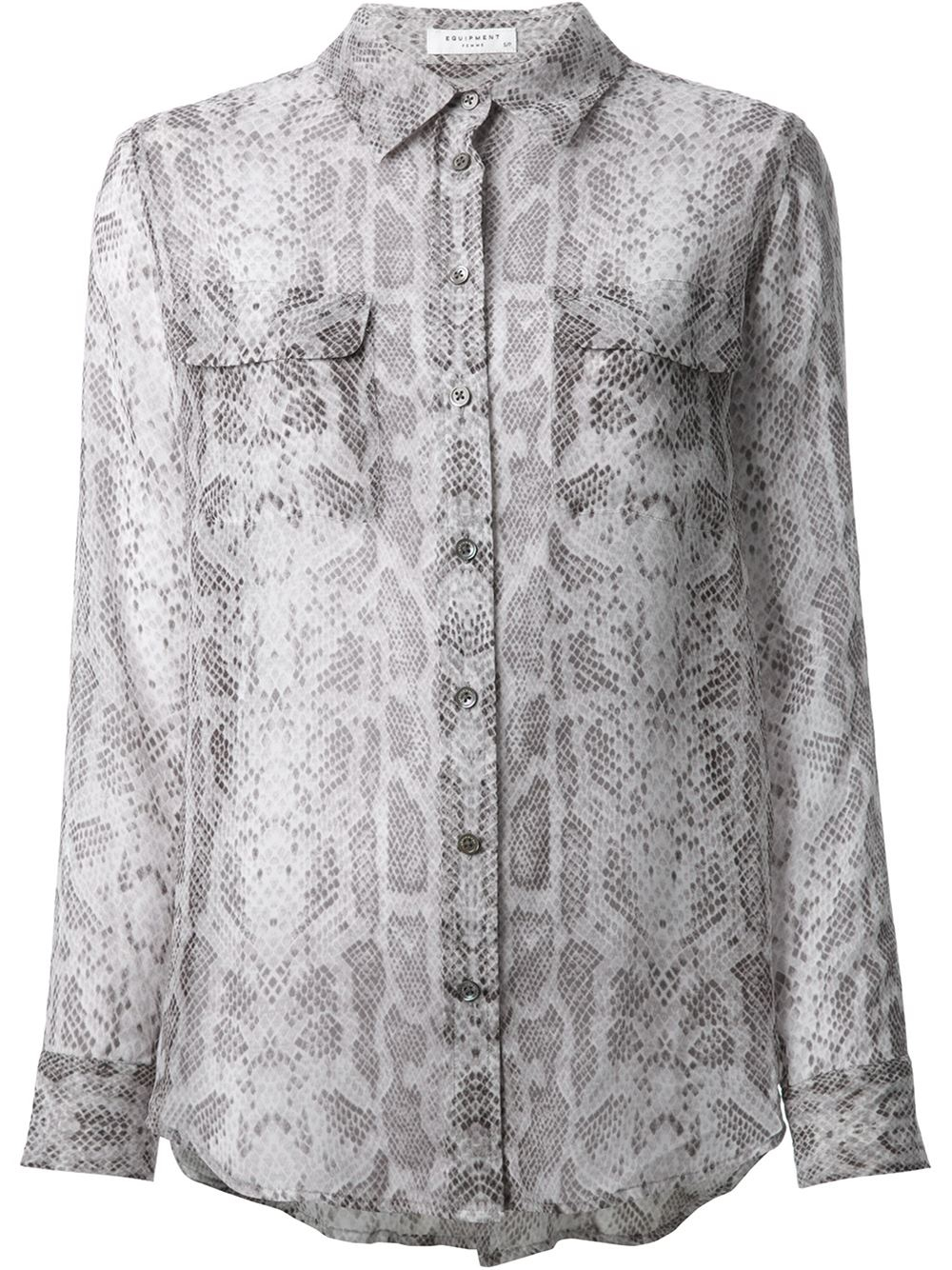 Equipment Snakeskin Print Shirt in Grey 