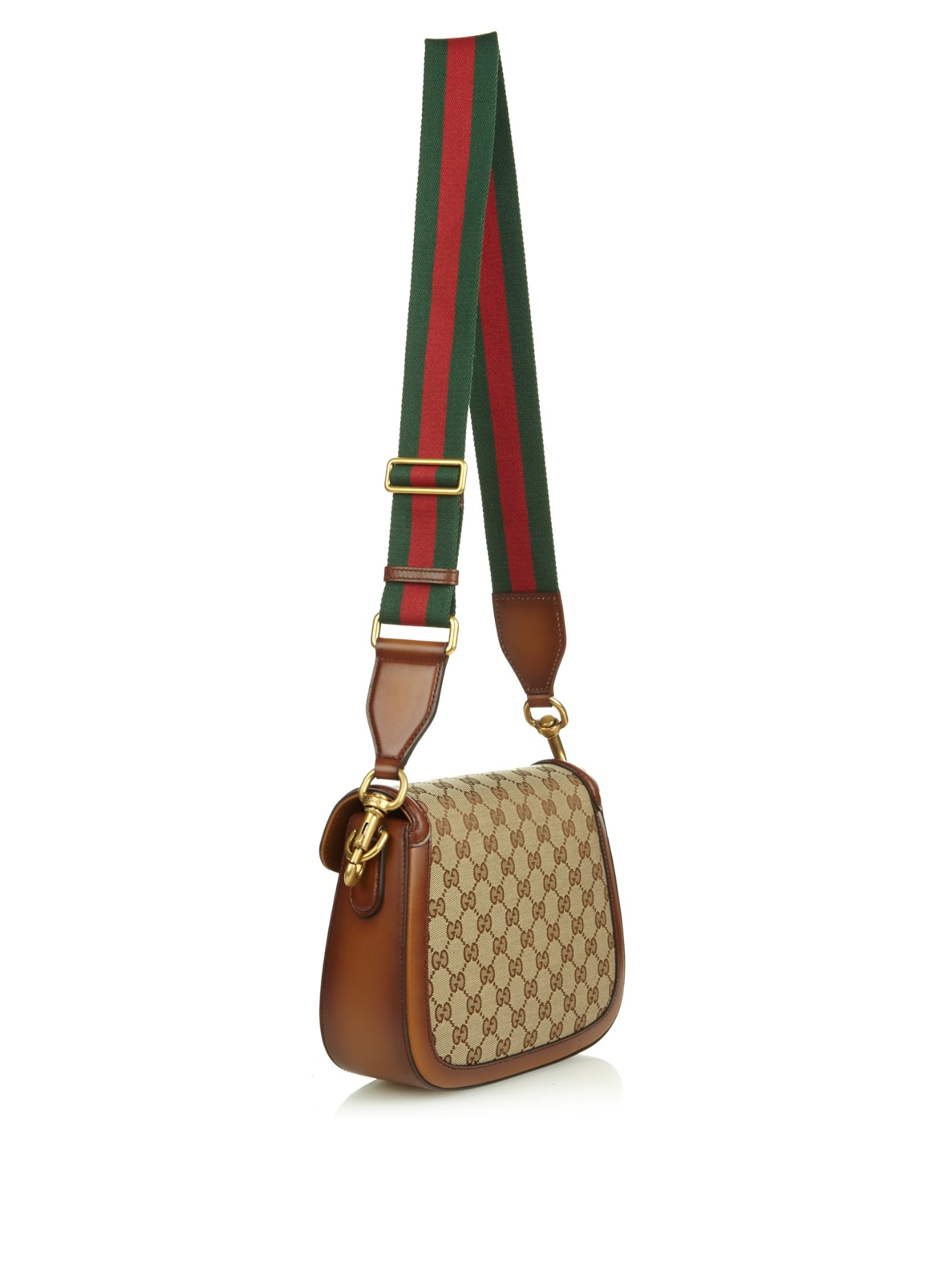 Gucci Lady Web Medium Shoulder Bag in Brown | Lyst