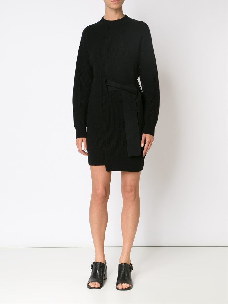 Proenza Schouler Tie Fastening Sweater Dress in Black - Lyst