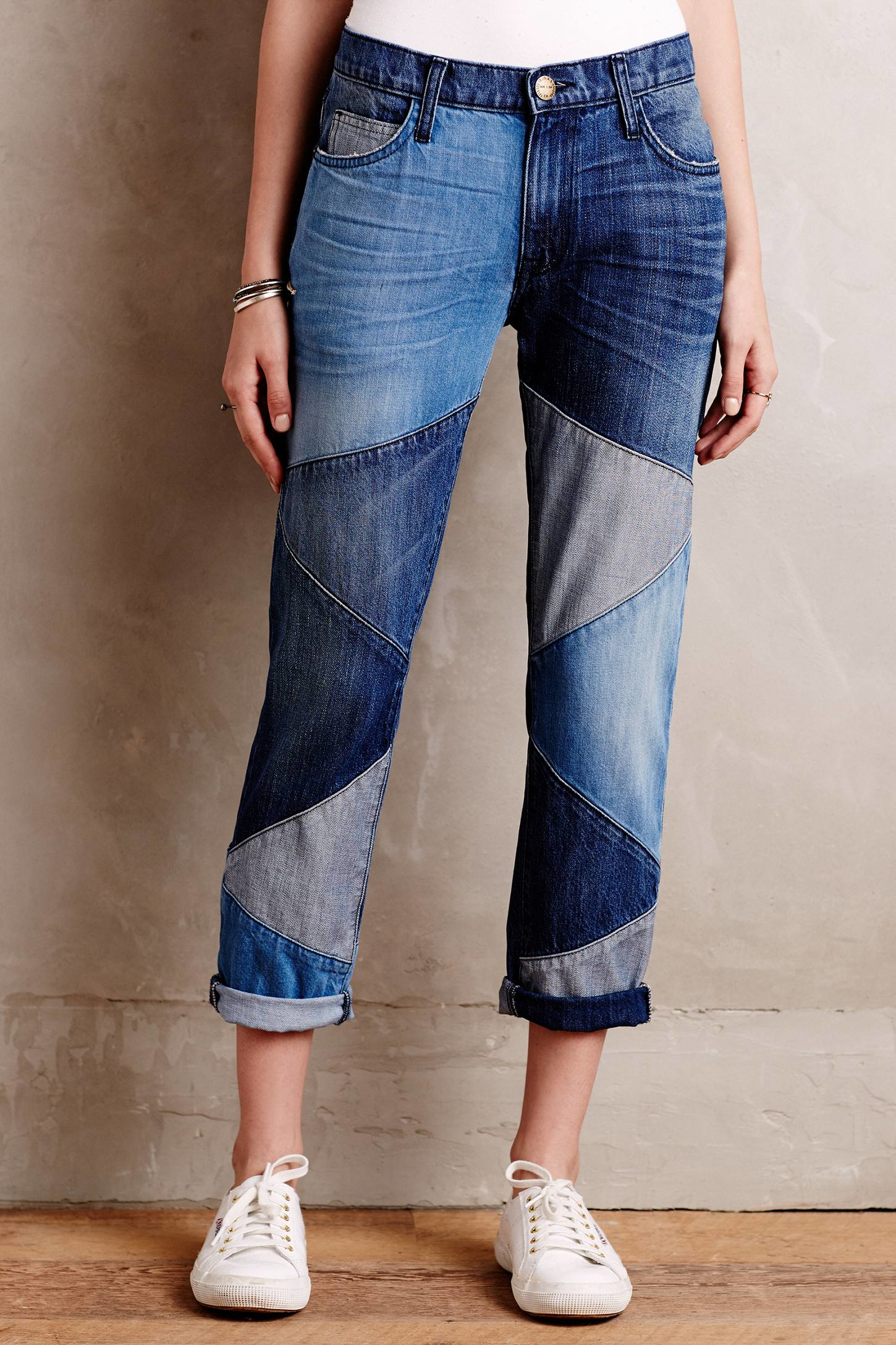 Lyst - Current/elliott Fling Patchwork Jeans in Blue