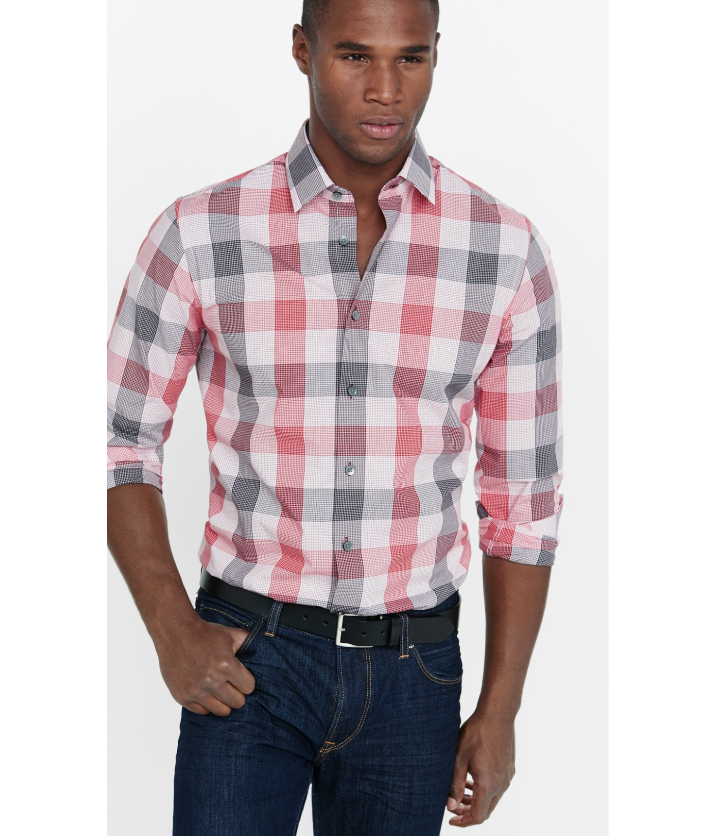 express fitted dress shirt