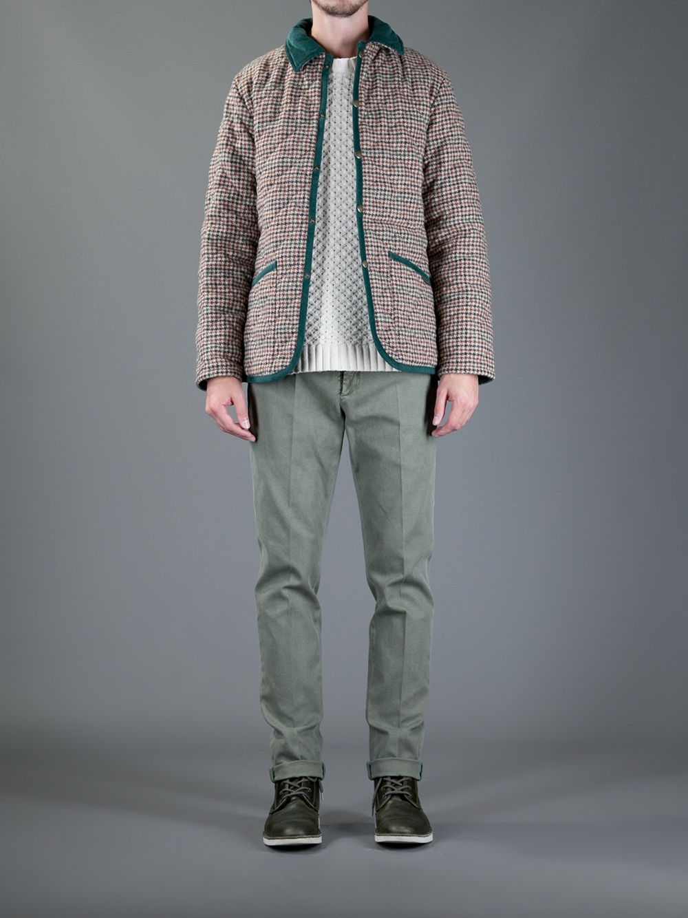 Lavenham Tweed Padded Jacket in Brown for Men Lyst