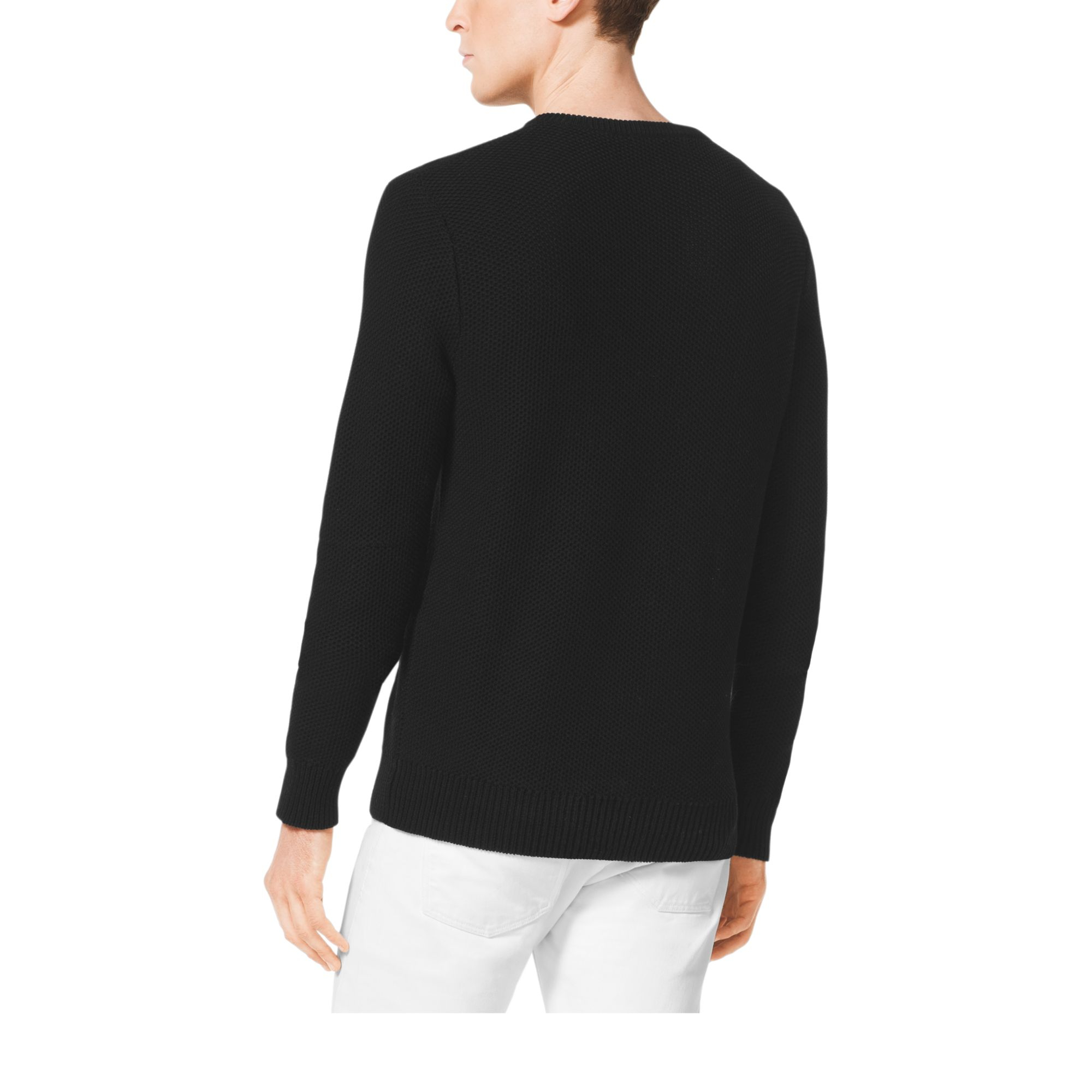 black v neck cotton sweater