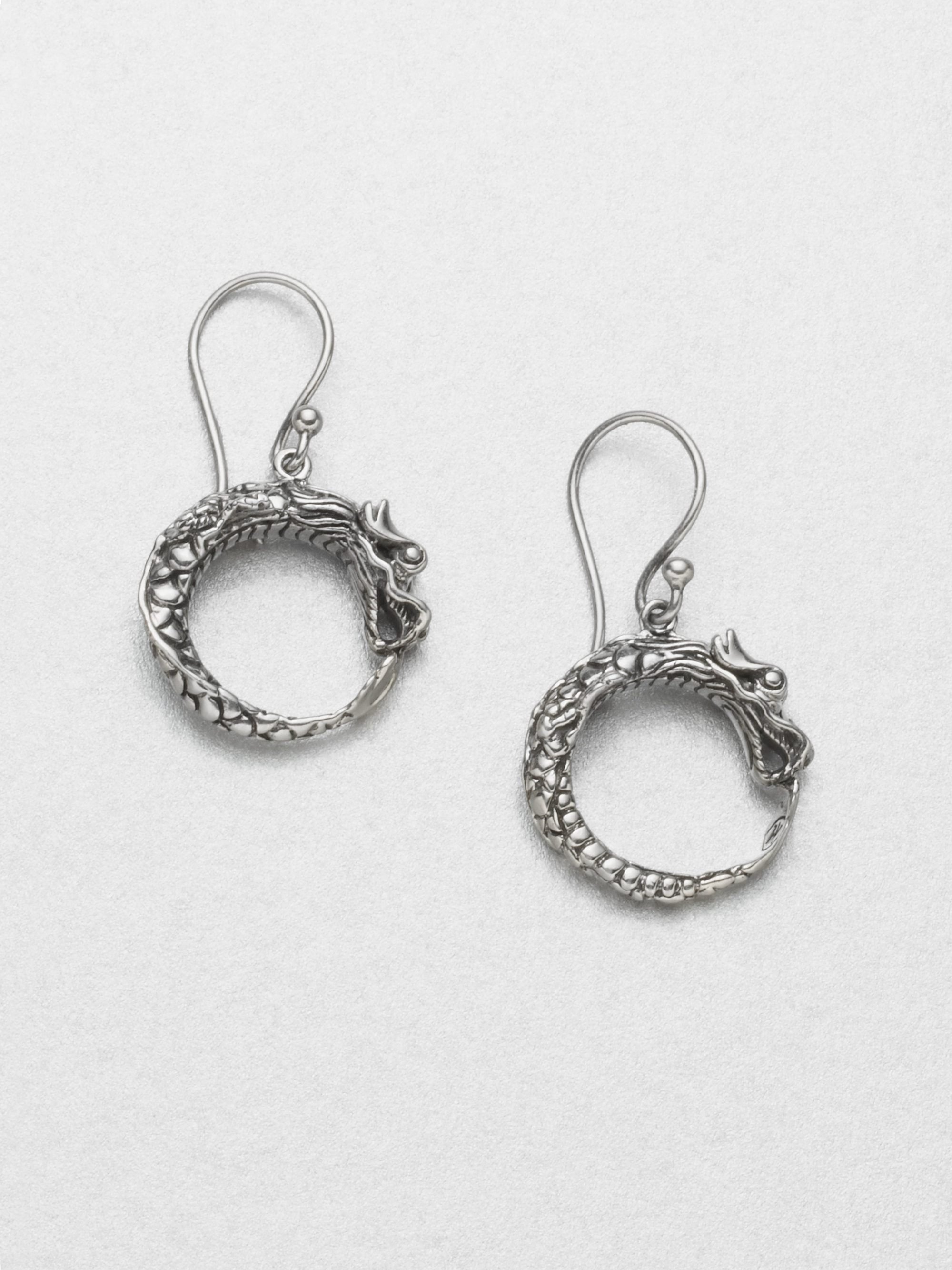 Lyst John Hardy Naga Sterling Silver Dragon Drop Hoop Earrings In Gallery
