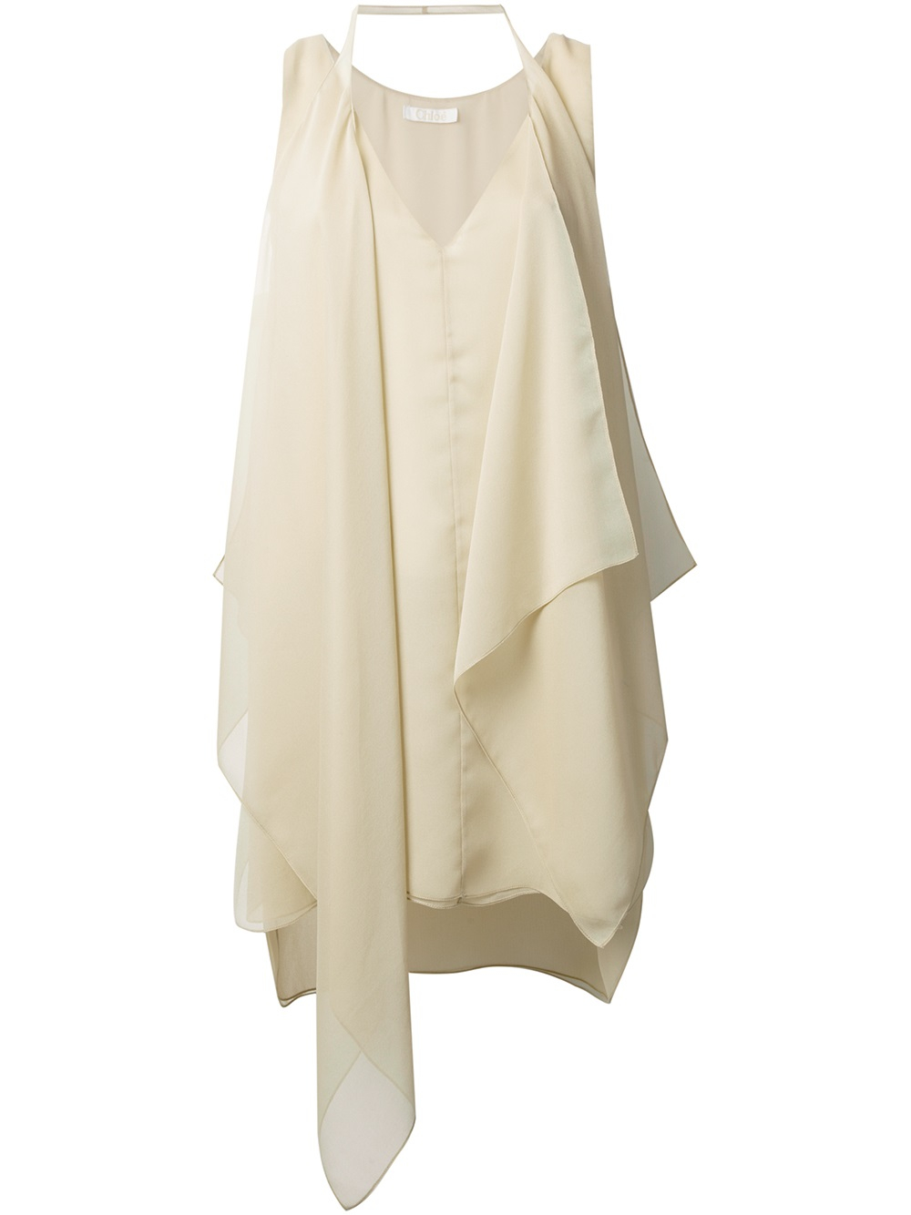 Lyst - Chloé Sleeveless Draped Top in White