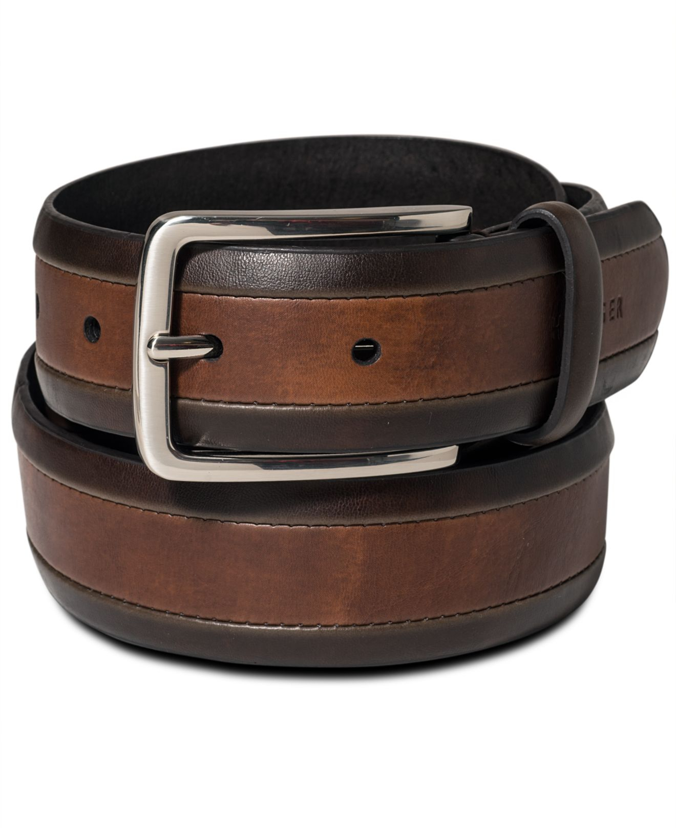 Tommy Hilfiger Two Tone Leather Belt in Brown Men | Lyst
