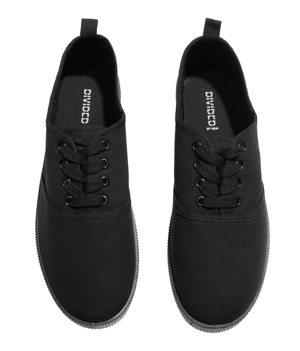 H&M Canvas Sneakers in Black - Lyst