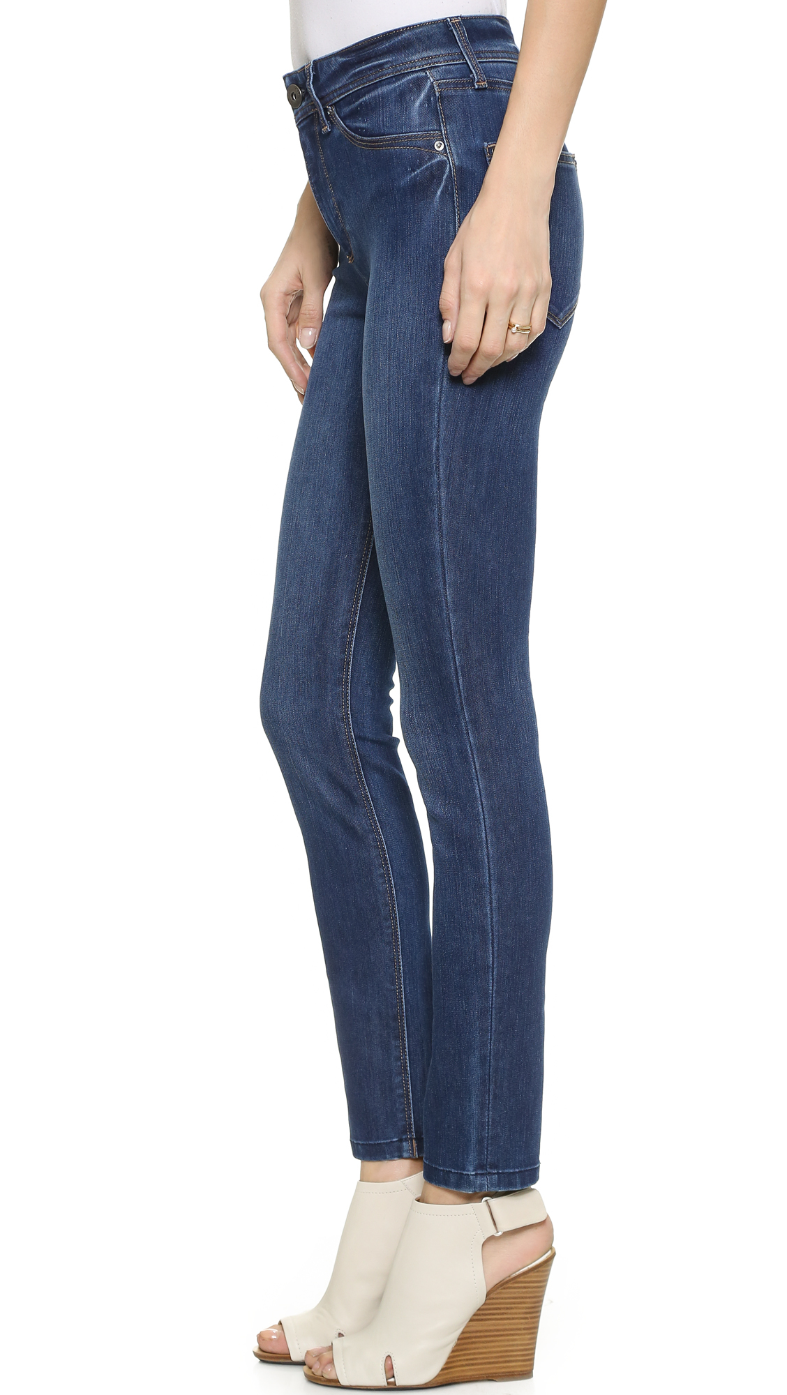 DL1961 Nina High Rise Skinny Jeans - Zeppelin in Blue | Lyst