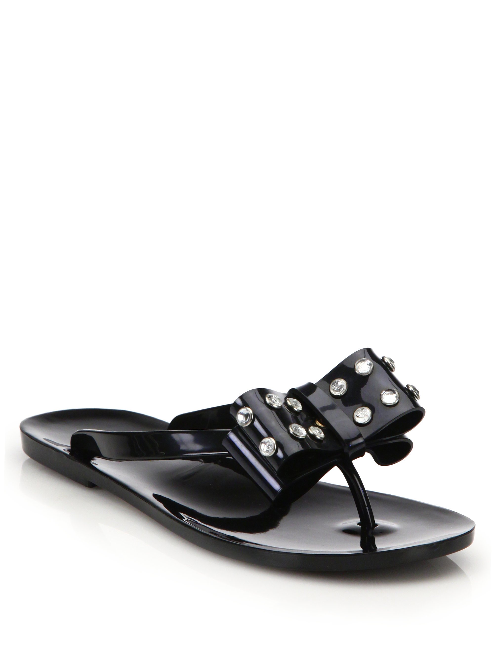 Kate Spade France Jelly Flat Sandals in Black | Lyst