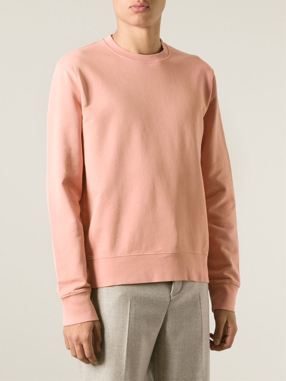 Lyst - Acne Studios Casey Cotton Sweatshirt in Pink for Men