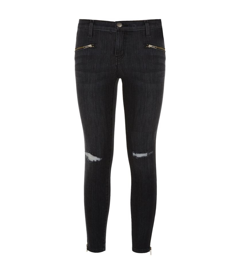 Current/elliott Soho Zip Stiletto Skinny Jeans in Black | Lyst