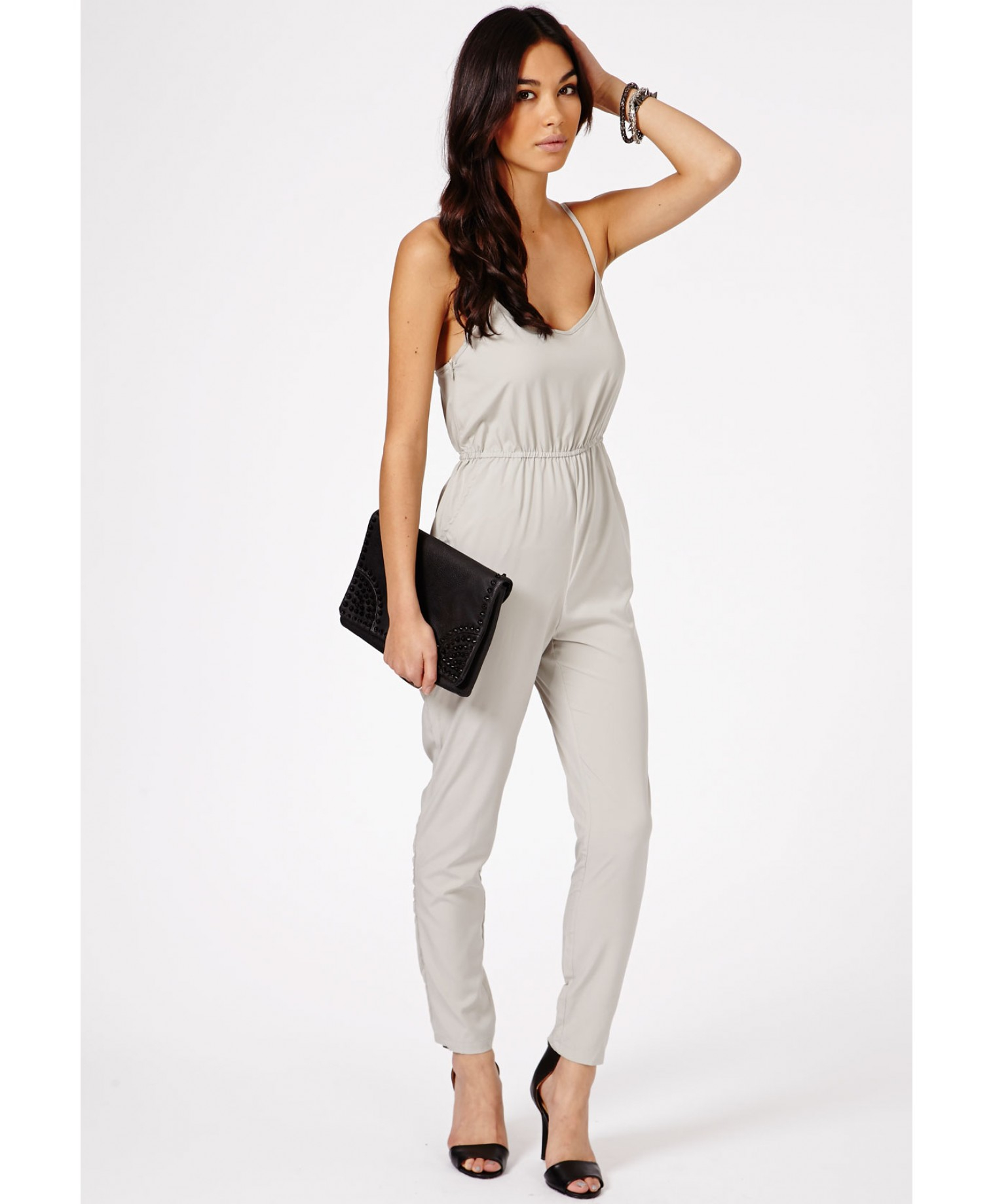 grey chiffon jumpsuit