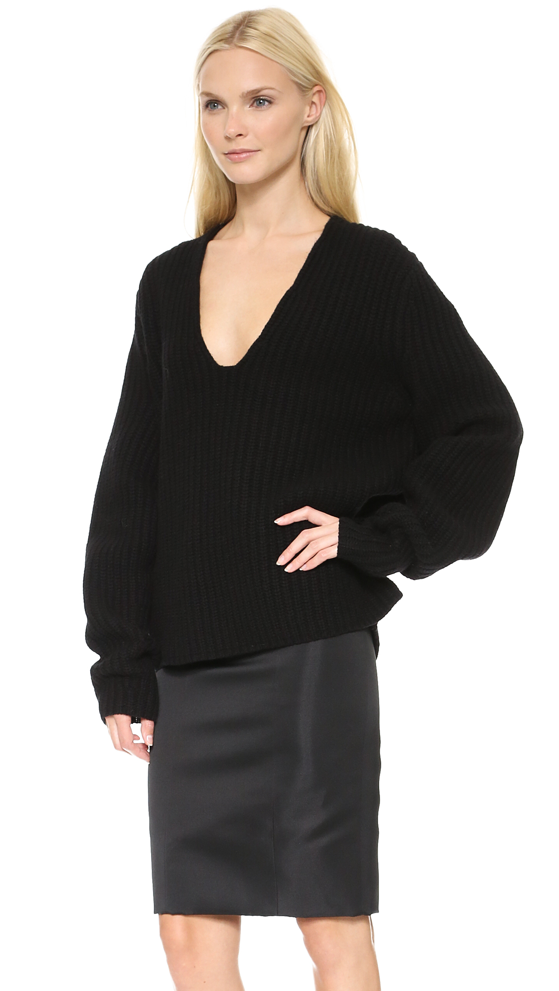 Acne Studios Deborah L Wool Sweater in Black - Lyst