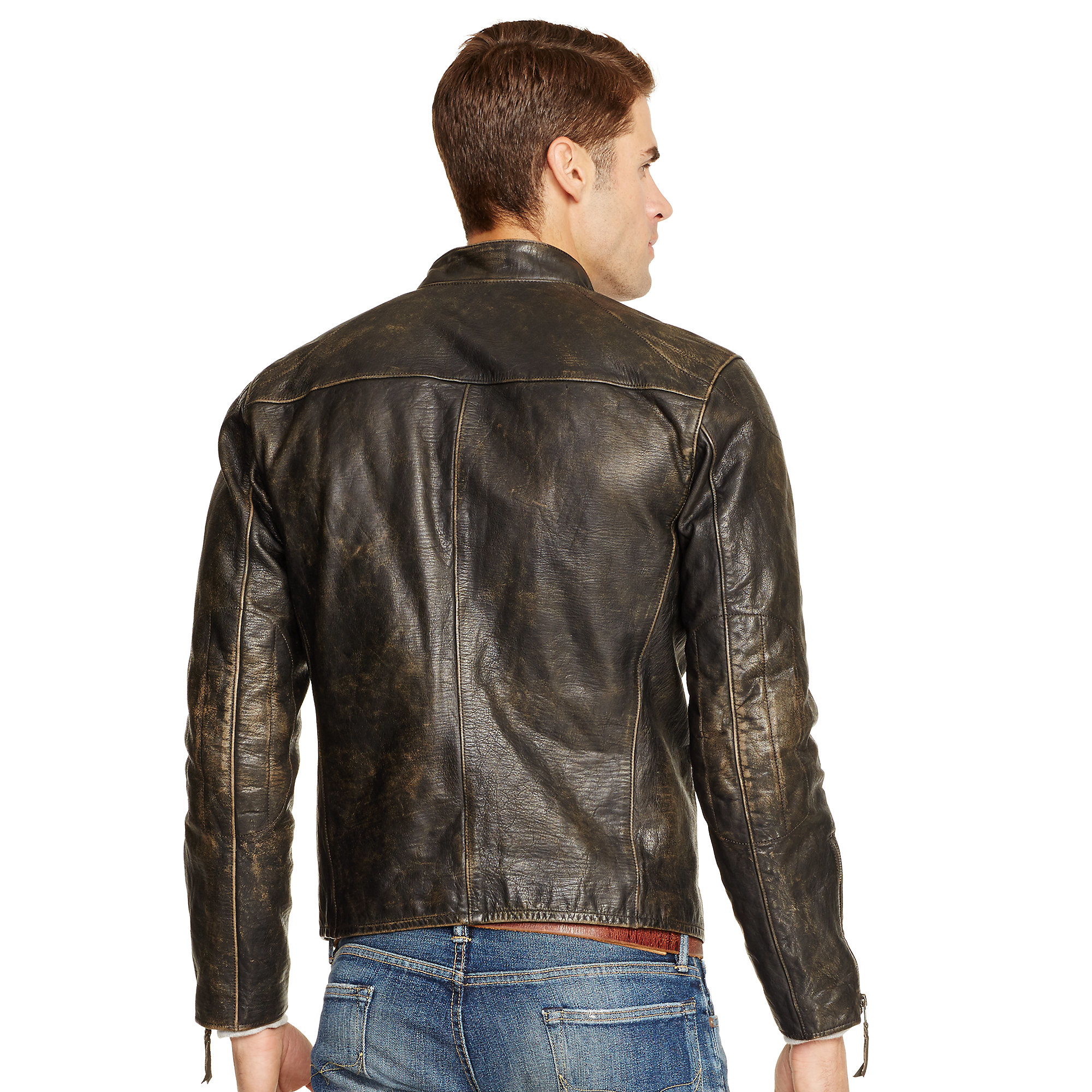 ralph lauren cafe racer leather jacket
