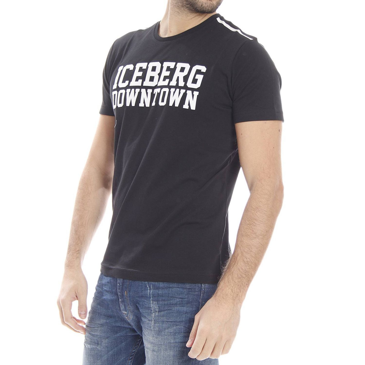 Lyst - Iceberg T-shirt Short Sleeves Crewneck Logo Print in Black for Men