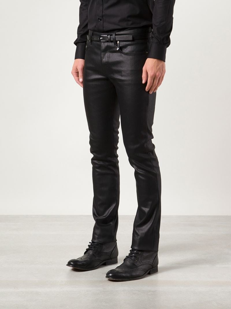 black waxed denim