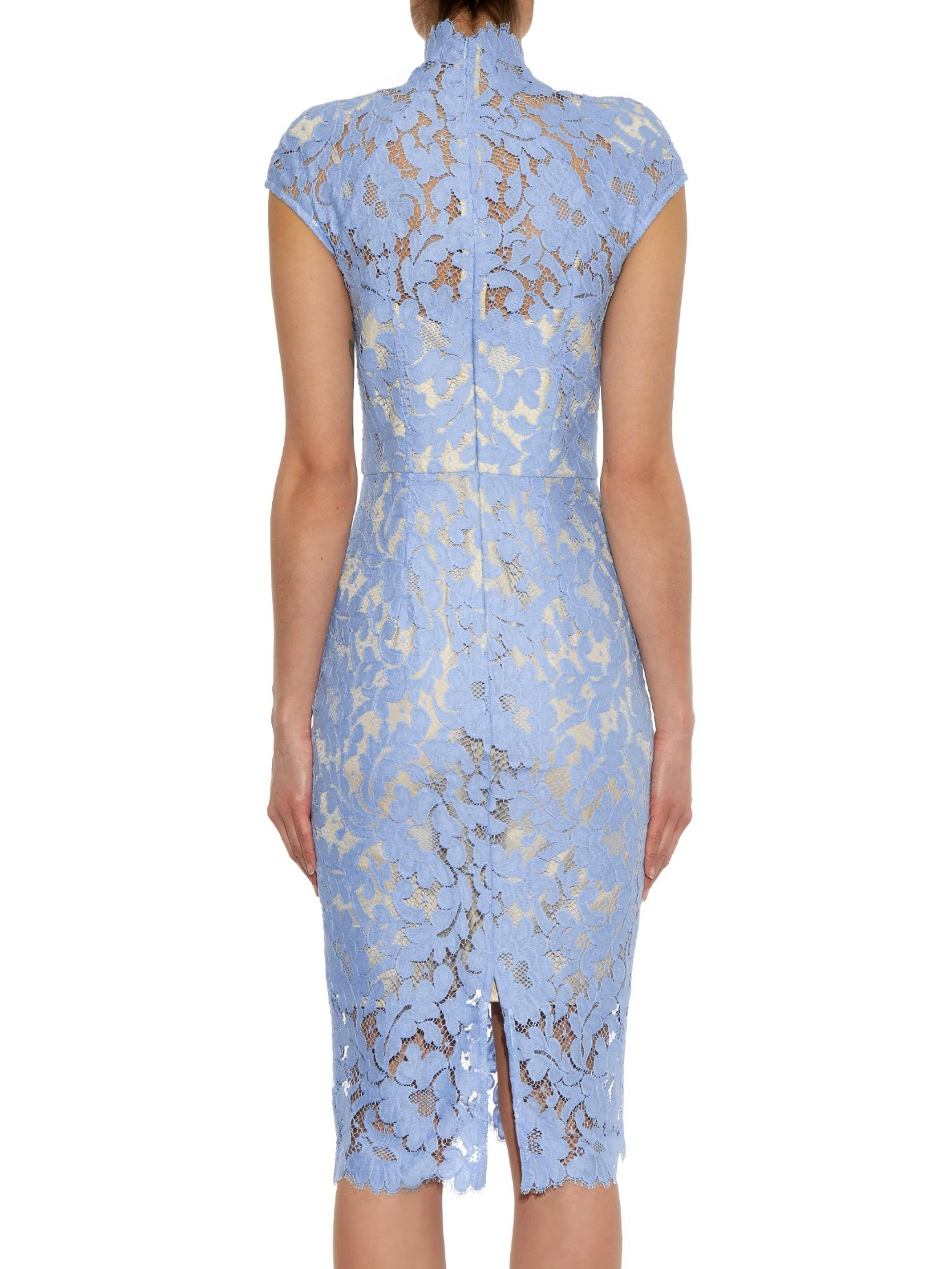baby blue lace midi dress