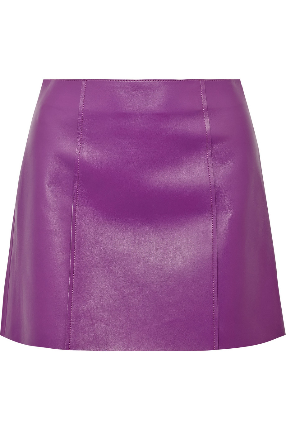 T by alexander wang Leather Mini Skirt in Purple (Violet) | Lyst