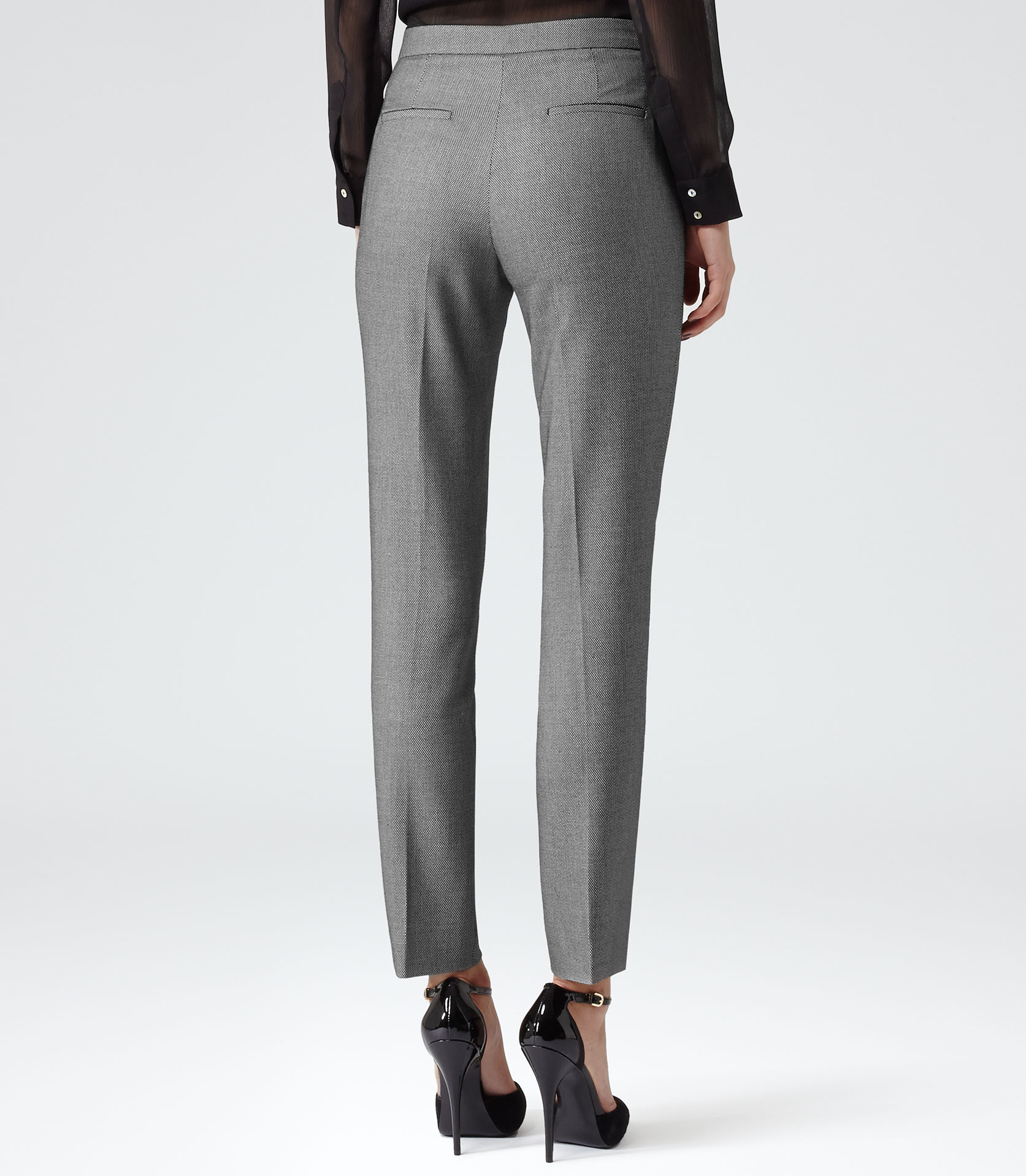 grey tailored trousers women's