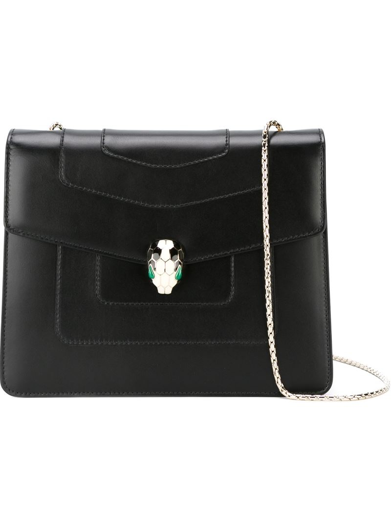 BVLGARI Snake Head Shoulder Bag in Black | Lyst