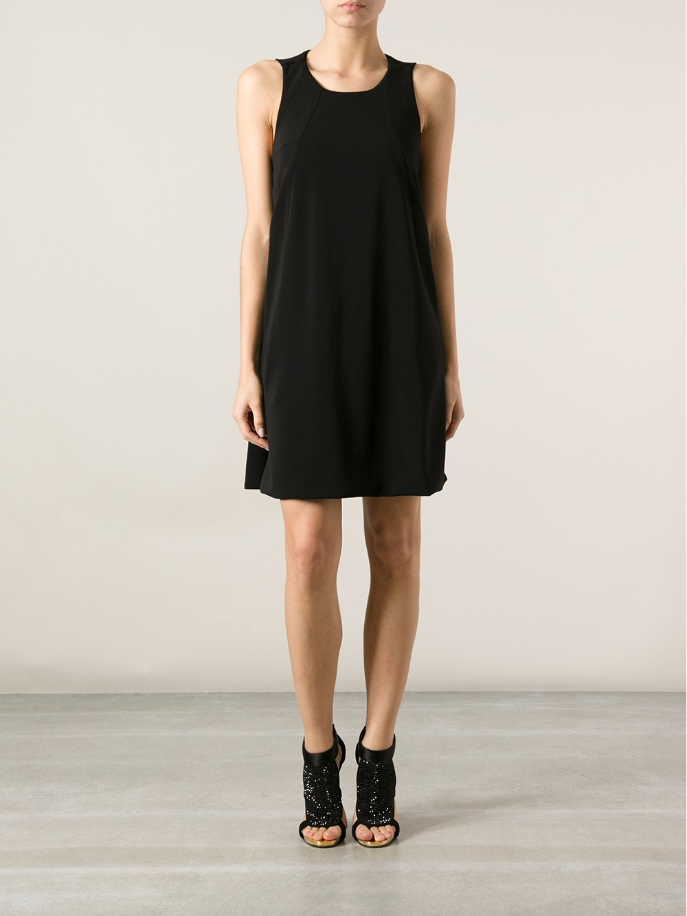 Armani Sleeveless Shift Dress in Black Lyst