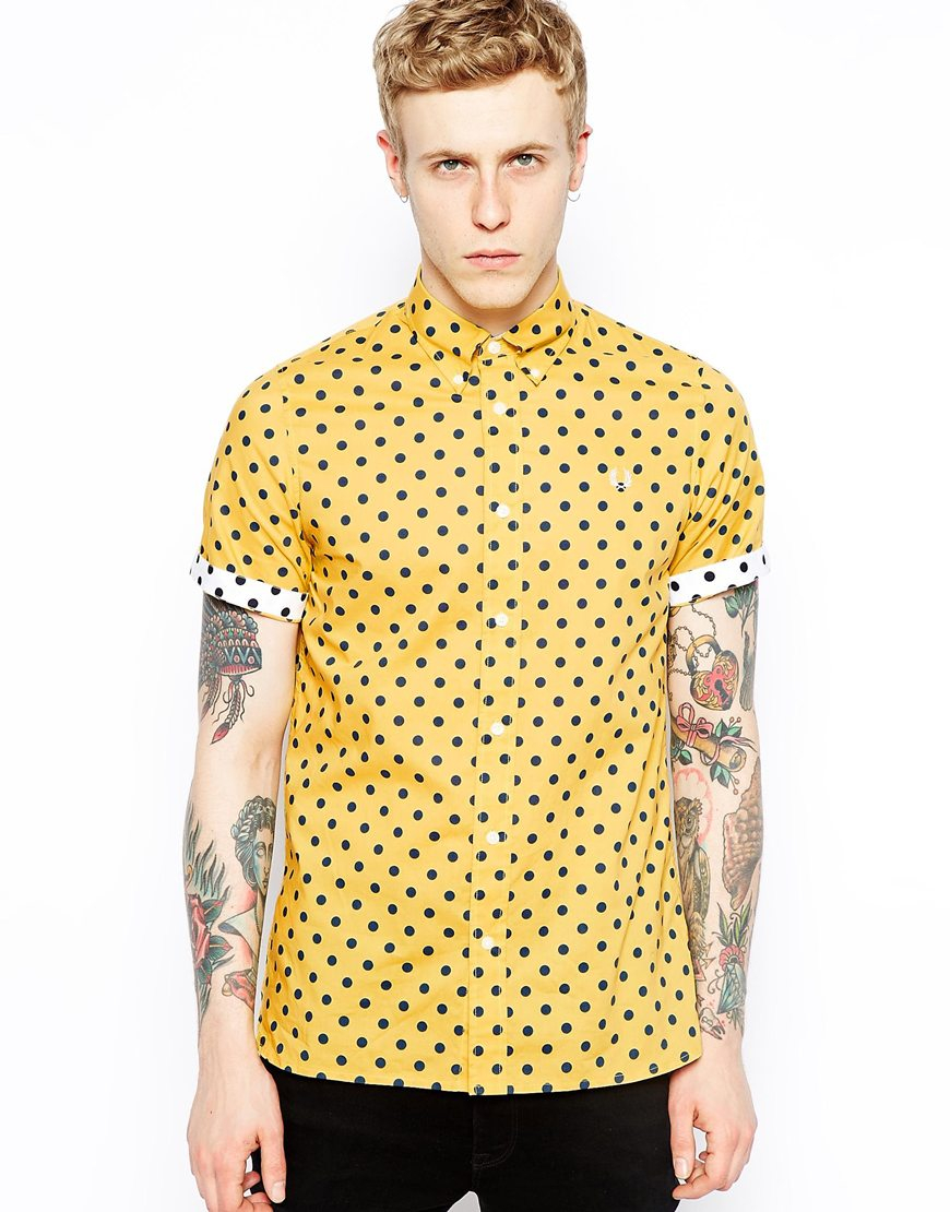 Fred Perry Shirt with Polka Dot in Yellow for Men | Lyst