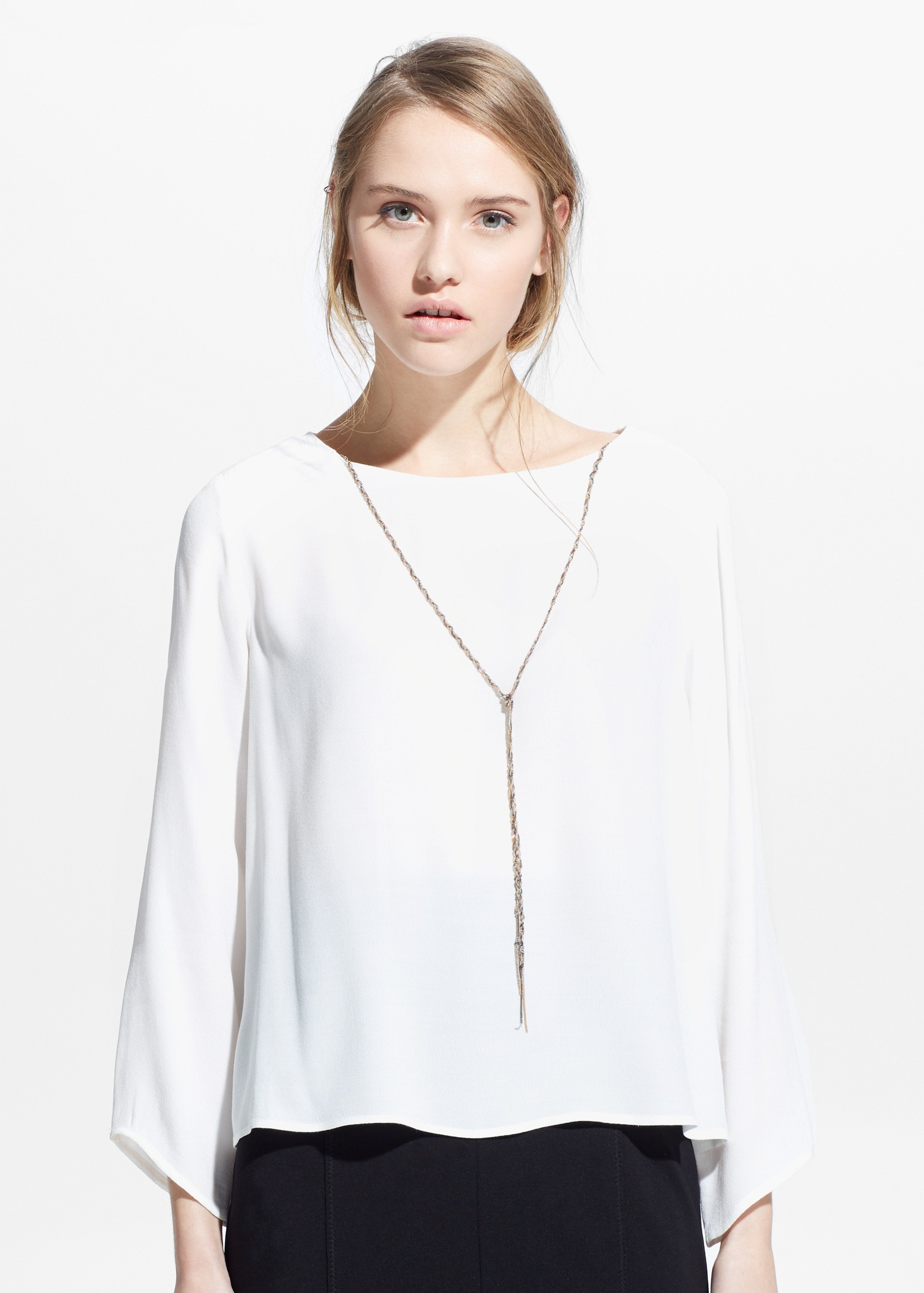mango pendant flowy blouse in lyst mango pendant flowy blouse in lyst