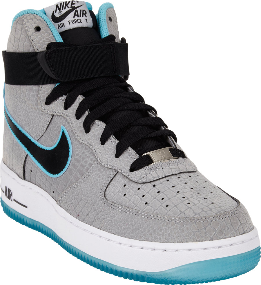 Nike Air Force 1 Hi Premium Comfort Sneakers In Silver Blue For