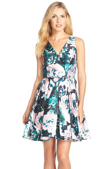 adrianna papell fit and flare dress