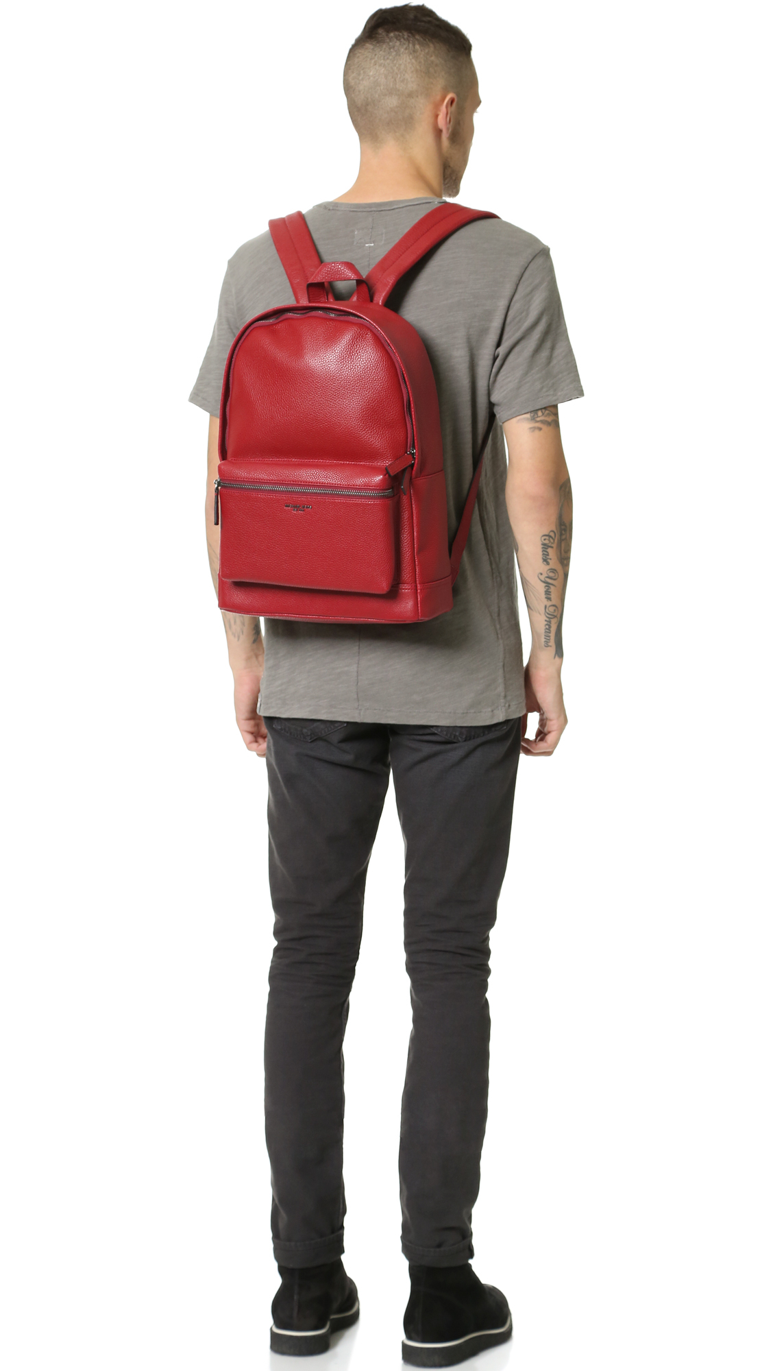 michael kors mens bryant leather backpack
